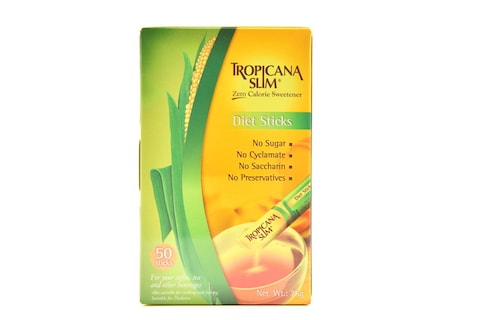 TROPICANA SLIM ZERO CALORIE SWEETENER DIET STICKS SUGAR FREE (50X1.5G) 75G