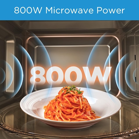 Midea 25 Liters Solo Microwave Oven With 5 Power Levels, 800W, Child-Safety-Lock, Defrost Function, 35 Minutes Timer, Fast Reheat, Pull Open Door Handle, Good for Home &amp; Office, Black, MM8P022KG-BK