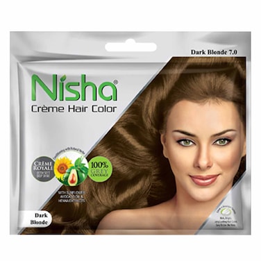 Nisha Creme Hair Colour 7.0 Dark Blonde 40ml