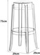 LANNY Plastic Stool Transparent Color Acrylic Dining Chair Crystal Stool Bar Stool 8701# Home Chair Creative High Bar Stool (75CM H)