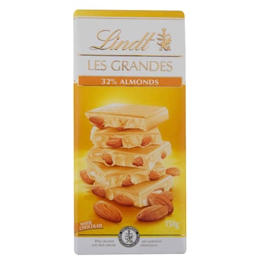 Lindt Les Grandes 32 Whole Almond White Chocolate Bar 150G