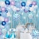 Wonderland Birthday Party Balloon Arch, Winter Theme Decoration, Metallic Latex Foil Balloons Snowflake Garland, with Balloon Strip Tape Ribbon for Girls Baby Shower Christmas (78pcs)