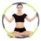 Lixada-6/7/8 Section Fitness Sport Hoop Removable Foam Hoop Adult Gymnastic Hoop Gym Body Building Thin waist Fitness Circle Equipment [Green + Gray]