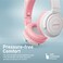 Promate Kids Wireless Bluetooth Headphones with LED Cat Ears, Safe Volume Limit, Mic, AUX, TF Card Slot, Panda Bubblegum