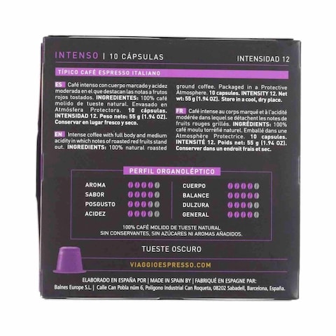 Viaggio Espresso Intenso Coffee Capsules - 10 Capsules