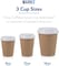 [50 Sets] 8 oz. Brown Disposable Ripple Insulated Coffee Cups with Lids - Hot Beverage Corrugated Paper Cups