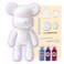 DIY PAINT YOUR OWN BEARBRICK BEAR FIGURE KIT (7 inch - 18 cm) Pour Over Acrylic Fluid Paint and create a unique display piece. COLORS: Light-Blue, Dark-Purple, Rose-Red