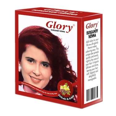 عبوة حناء جلوري مع شيكاكي واملا - 6 أكياس - 10 جرام - بورجندى