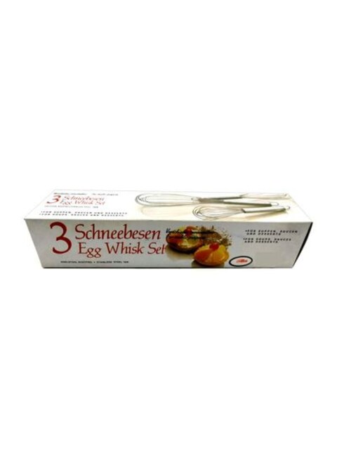 Generic 3-Piece Egg Whisk Set - Silver 8, 10, 12Inch