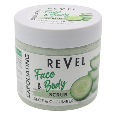 Revel Beauty Care Aloe Vera And Cucumber Face And Body Scrub 475Ml