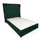 In House Lychee Velvet Bed Frame - Queen - 200x140 cm - Dark Green