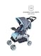 Moon Trek New Born One Hand Fold Multi Position Recline Stroller, Two Tray, Large Canopy And Shopping Basket - Blue Fashion Stripe