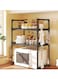Cozy Nest 3 Tier Plastic Microwave Oven Rack with 4-Hook and Handle Heavy Duty Toaster Spics Counter-top Holder for kitchen Organizer and Storage Shelf Stand