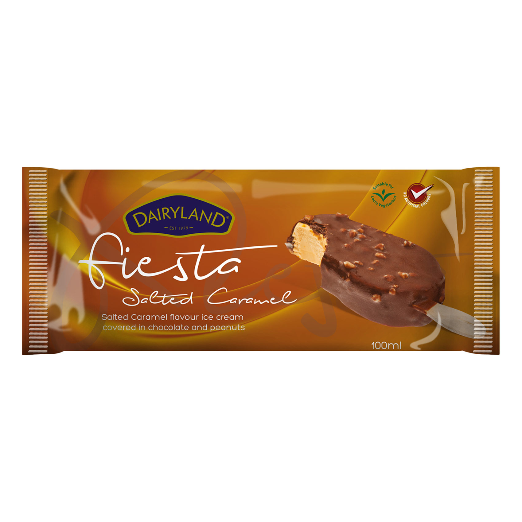 Dairyland Fiesta Salted Caramel Covered Chocolate And Peanuts Ice Cream 100ml