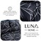 Luna Home Single Size 4 Pieces Black With Grey Geometric Design Duvet Cover Set