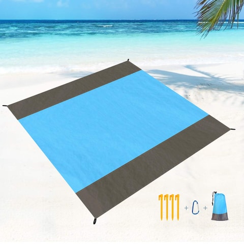 Aiwanto 79"x83" Beach Blanket Beach Mat Picnic Mat Travel Mat Blanket for Trucking Beach