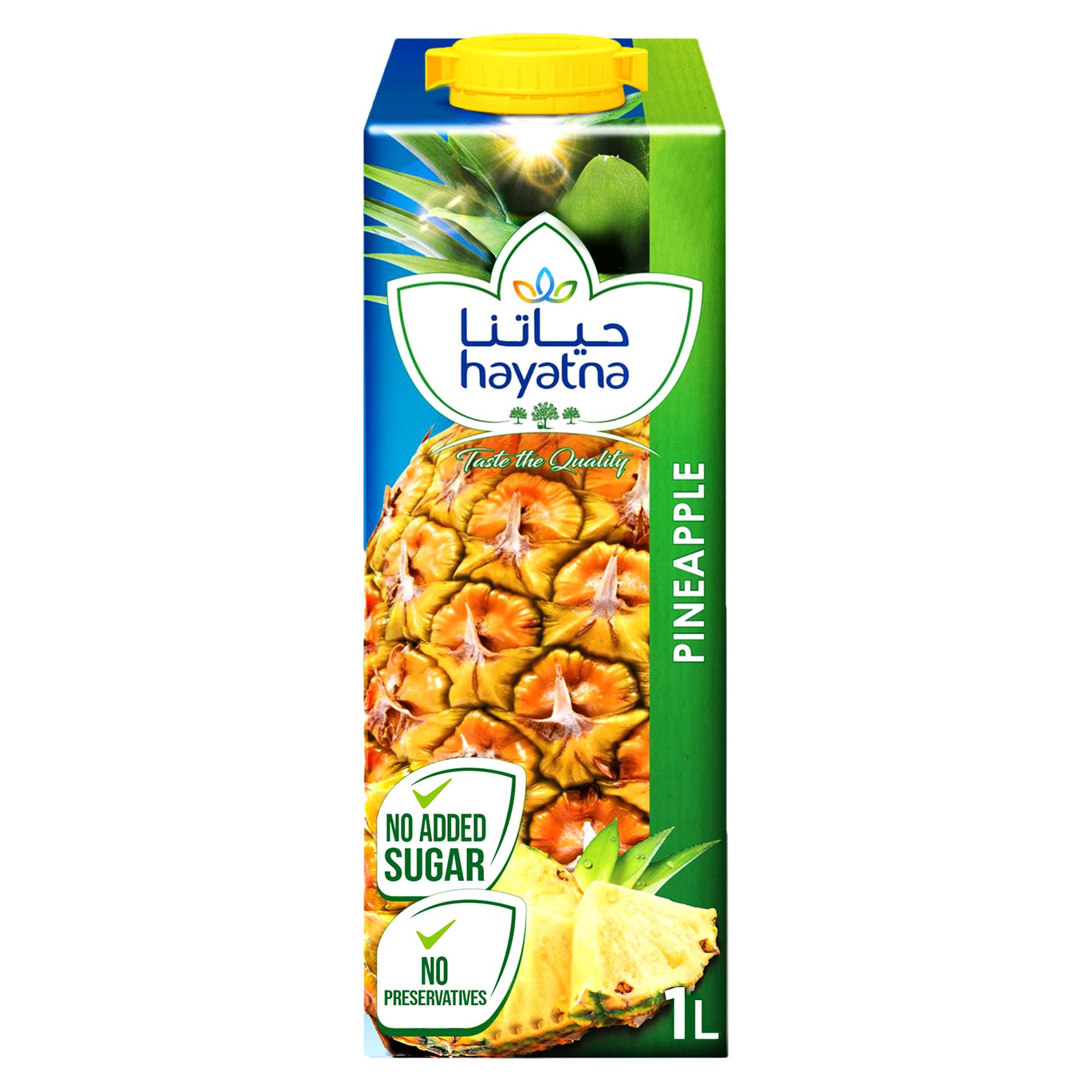 Hayatna Pure Pineapple Juice Free from preservatives No added sugar 1L