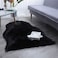 Generic Hlzhou Soft Faux Fur Rug White Sheepskin Chair Cover Seat Pad Shaggy Area Rugs For Bedroom Sofa Living Room Floor (2X3 Feet, 0*90cm, Black)