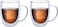 1CHASE Borosilicate Double Wall "Habibi Come To Dubai" Printed Glass Cup With Handle And Straw 350ml, Double Insulated Glass Cup For Hot Cold Beverages, Cappuccino - Set Of 2