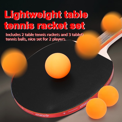 Generic-Lightweight Table Tennis Racket and Balls Set Powerful Comfortable Handle Table Tennis Paddle Racket Kit Sports Equipment