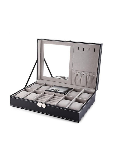 Generic 3-Mixed Grid Watch Display Storage Organizer