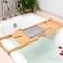 decdeal-Shelf Bamboo Bathtub Stand Multifunctional Storage Rack Mobile Phone Holder Toilet Retractable Bathroom