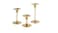 Candlestick, set of 3, ivory/gold-colour