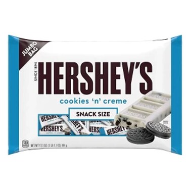 Hershey&#39;S Cookies N Cream Chocolate Bars Jumbo Bag 484GR
