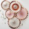 GingerRay - Rose Gold Foiled Ditsy Floral Fan Decorations 5pcs - Pink