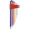 PB Swiss Tools  2212.LH-10 RB Rainbow L-key set, 100&deg; angle, long, Inbus with ball end, 1,5-10 mm