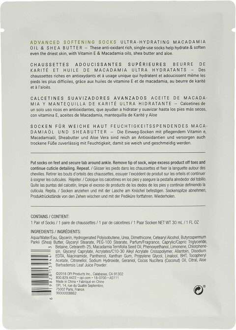 OPI Pro Spa Advanced Softening Socks, 12 Count