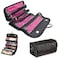 Roll-N-Go Women Travel Large Cosmetic Bag Fashion Waterproof Nylon Beauty Makeup Bag Organizer Make Up Storage Toiletry Bag