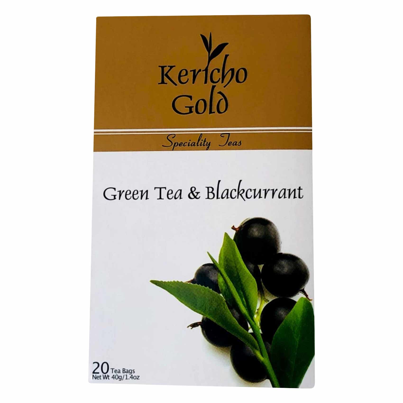 Kericho Gold Green Tea And Blackcurrant Tea Bags 2g x Pack of 20
