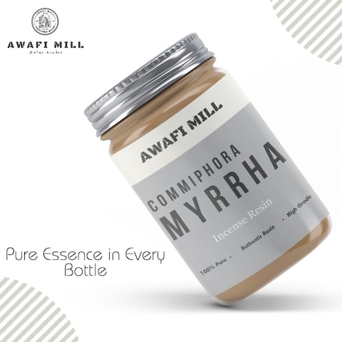 AWAFI MILL  Pure Myrrh Resin Incense - Aromatic Bliss Natural Resin Incense (Bottle of 50 gram / 1.7 Oz)