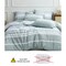 Luna Home King Size 6 Pieces, Green Stripe Design Duvet Cover Set