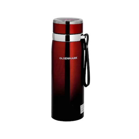Olsnenmark Stainless Steel Vacuum Bottle, 1000ml, Double Wall, Omvf2486, Rust Free Stainless Steel, Sporty Design Keeps Hot Up To 12Hr, Flask For Cold &amp; Hot Beverages