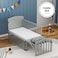 Teknum - 7 in 1 Convertible Kids Bed &amp; Bedside Crib w / Mattress, Mosquito net &amp; Detachable Wheels(0 - 12yrs) - Grey