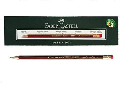 Faber-Castell Pack Of 12 Goldfaber Graphite Pencil Red/Gold