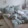 LUNA HOME Premium King Size Korean Bedding Set,  Plain Light Grey and Green Color