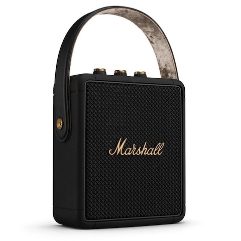 Marshall Stockwell Ii Black &amp; Brass Portable Bluetooth Speaker