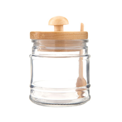 Honey Jar Transparent Plastic With Spoon 888