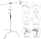 COOPIC Create Cool Pictures C Stand Stainless Steel 210cm Max Height With 88cm Holding Arm And 2 Pieces Grip Head For Video Reflector Monolight And Photography