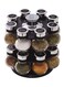 16-Piece Glass Spice Jar Set With Rack Silver/Clear/Black