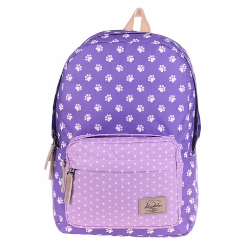 Kaukko Colourful 3 Colours Paws Printed Backpack Bag