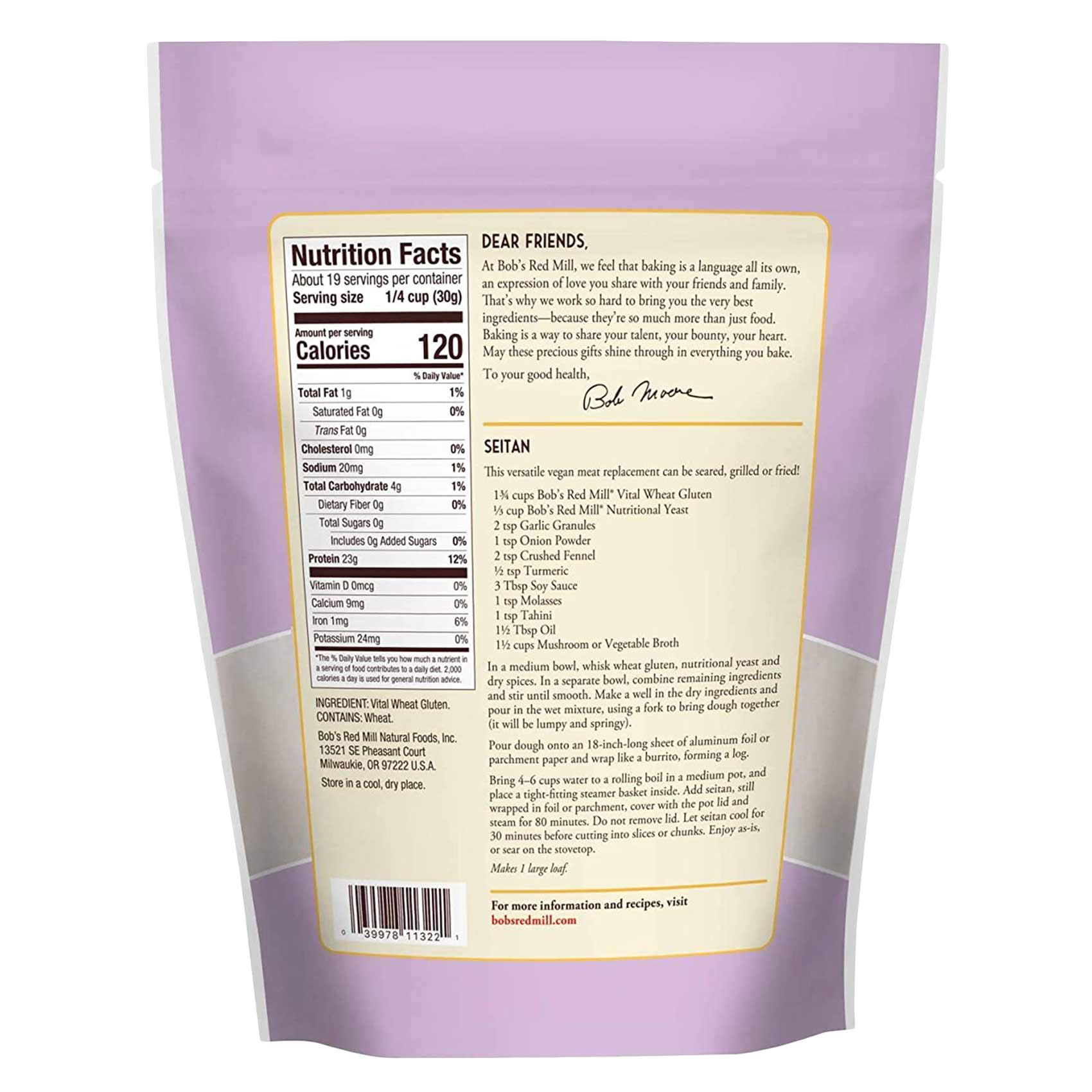 Bob's Red Mill Gluten Flour Vital Wheat 567 Gram product thumbnail 2