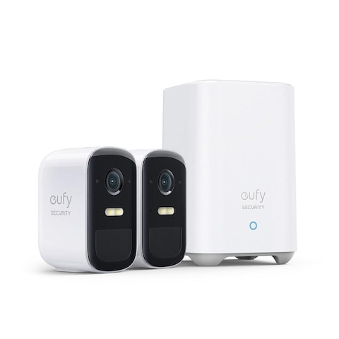 Eufy Security, eufyCam 2C Pro 2-Cam Kit, Wireless Home Security System with 2K Resolution, 180-Day Battery Life, HomeKit Compatibility, IP67, Night Vision, and No Monthly Fee  T88613D1