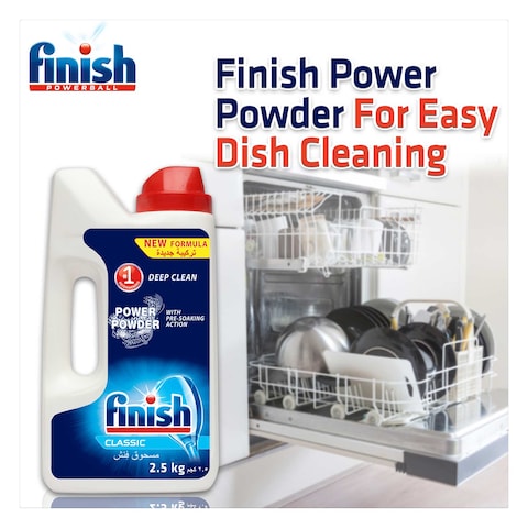 Finish Classic Dishwasher Detergent Powder with Pre-Soaking Action, 2.5Kg