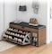 Generic Wooden Shoes Rack Bench With Shoe Changing Stool, Foldable Seat, Shoe Rack Cabinet, Nonwoven Fabric Cover Closet, 80X34X53cm, Brown