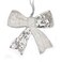 Silver Sequin Rhinestone Bow Christmas Hanging Decor 19x18cm