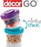 D&eacute;cor Go Click &amp; Snack Tub Medium 150ml 2 Pack Leak-Proof Food Storage Container Bpa Free Dishwasher, Freezer &amp; Microwave Safe, Assorted, 150ml X 2